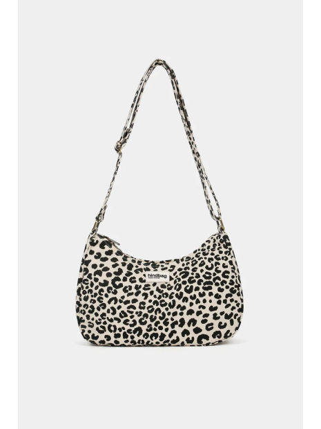 hindbag ANDREA - COTON BIO - LEOPARD ECR sac bandoulière demi lune andrea hindbag sacs-a-mains