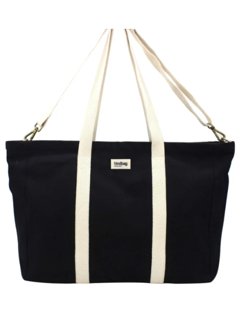 hindbag JEAN - COTON BIO - NOIR sac week-end jean sacs-de-voyage