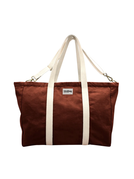 hindbag JEAN - COTON BIO - CHOCOLAT sac week-end jean sacs-de-voyage