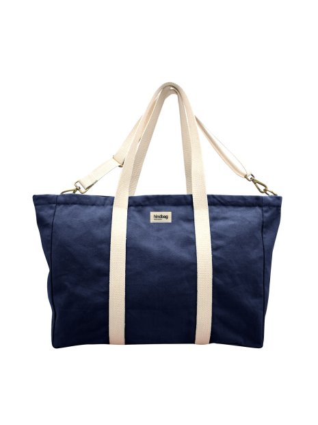 hindbag JEAN - COTON BIO - NAVY sac week-end jean sacs-de-voyage