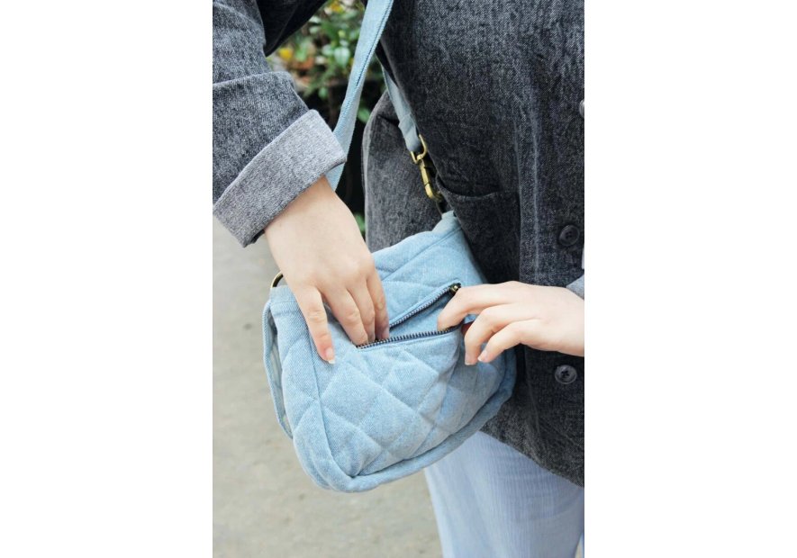 hindbag MARGAULT - COTON BIO - BLEU DENI sac à rabat margault Sacs à mains