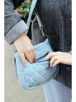 hindbag MARGAULT - COTON BIO - BLEU DENI sac à rabat margault Sacs à mains