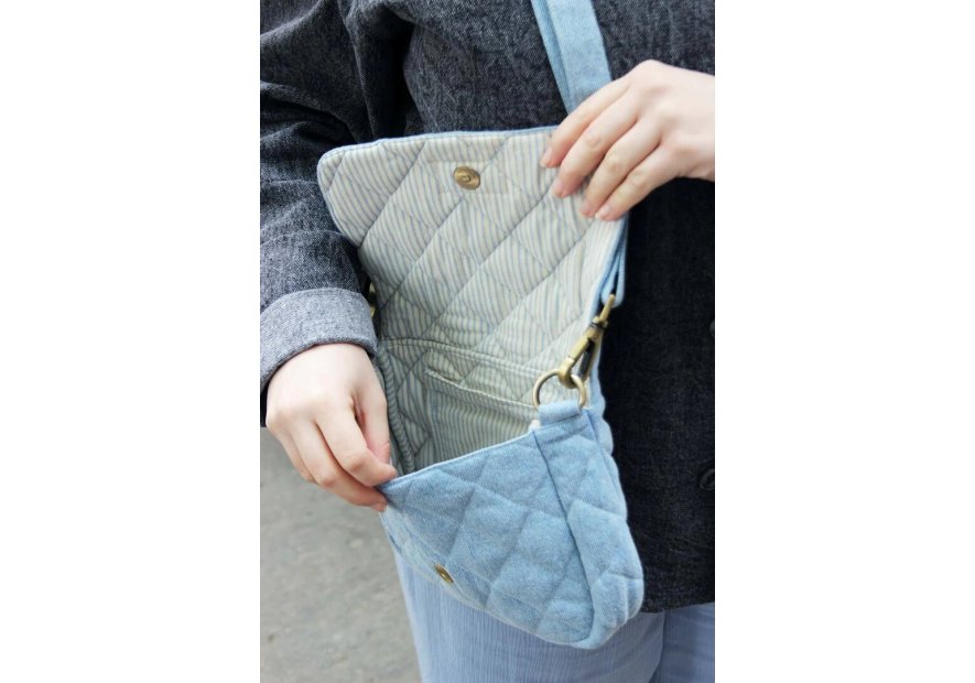 hindbag MARGAULT - COTON BIO - BLEU DENI sac à rabat margault Sacs à mains