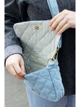 hindbag MARGAULT - COTON BIO - BLEU DENI sac à rabat margault Sacs à mains