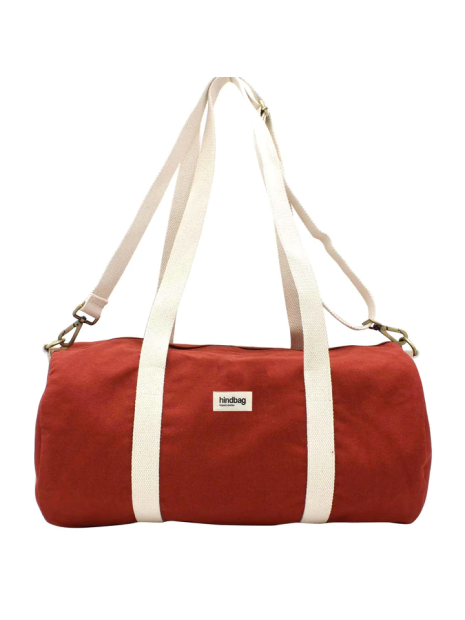 hindbag SIMON - COTON BIO - TERRACOTTA sac polochon simon sacs-de-voyage