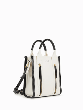 Nat & Nin MINI OPERA - TOILE ET CUIR - NOI petit sac porté travers Sacs à mains