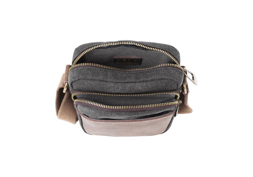 zede 85275 - COTON ET CUIR - NOIR sac zip haut petit chatelet Loisirs