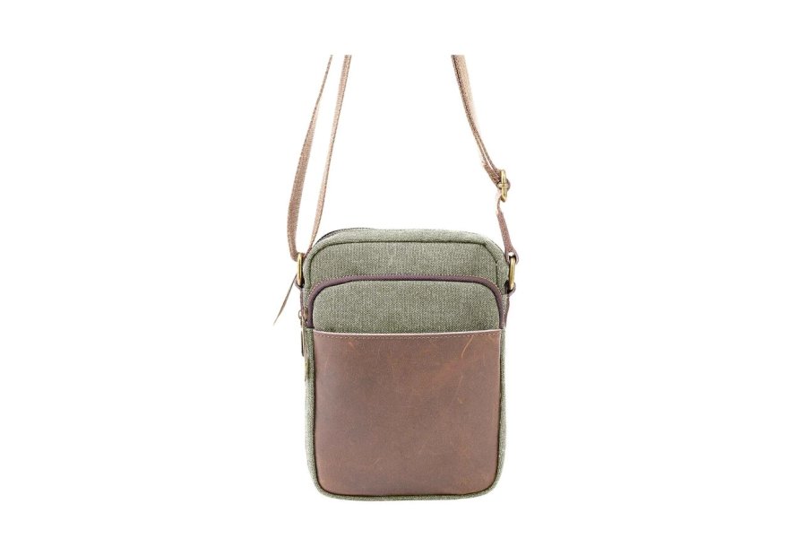 zede 85275 - COTON ET CUIR - OLIVE sac zip haut petit chatelet Loisirs