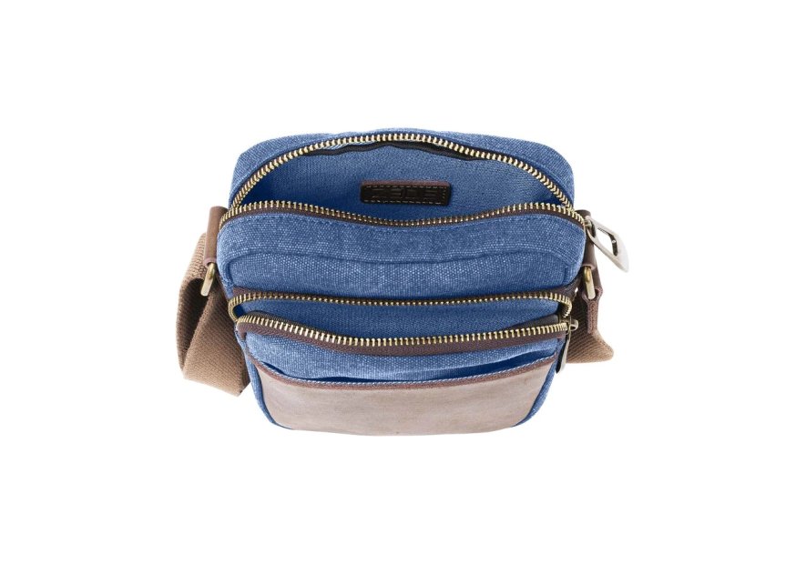 zede 85275 - COTON ET CUIR - BLEU JEA sac zip haut petit chatelet Loisirs