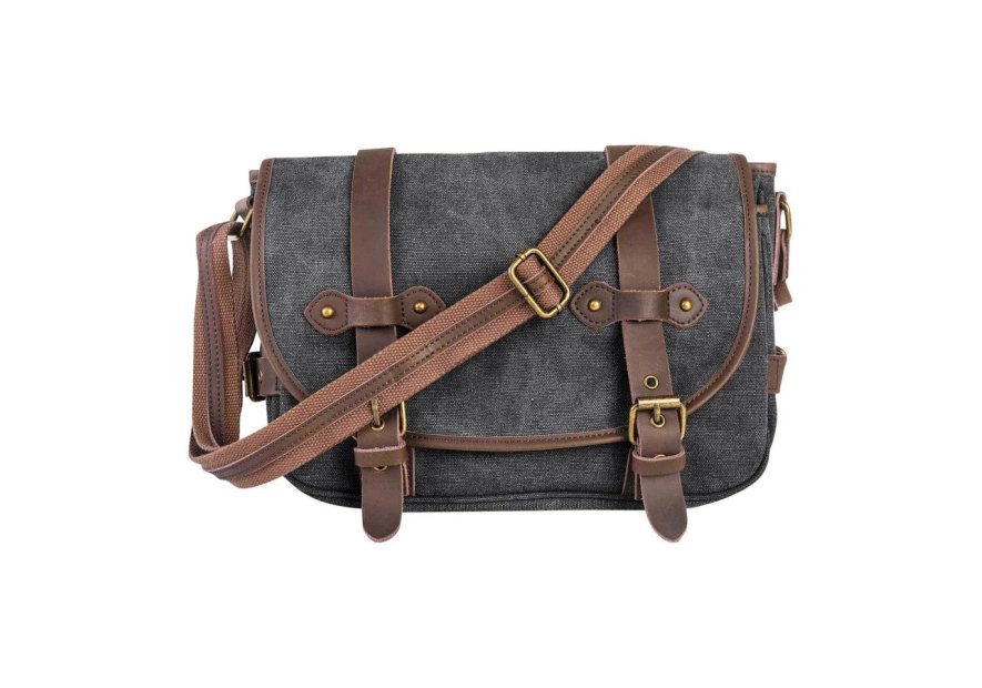 zede 8050-1 - COTON ET CUIR - NOIR sac gibecière saint germain Loisirs