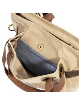 zede W2033P - COTON ET CUIR - NOIR sac porté main pont des arts Loisirs