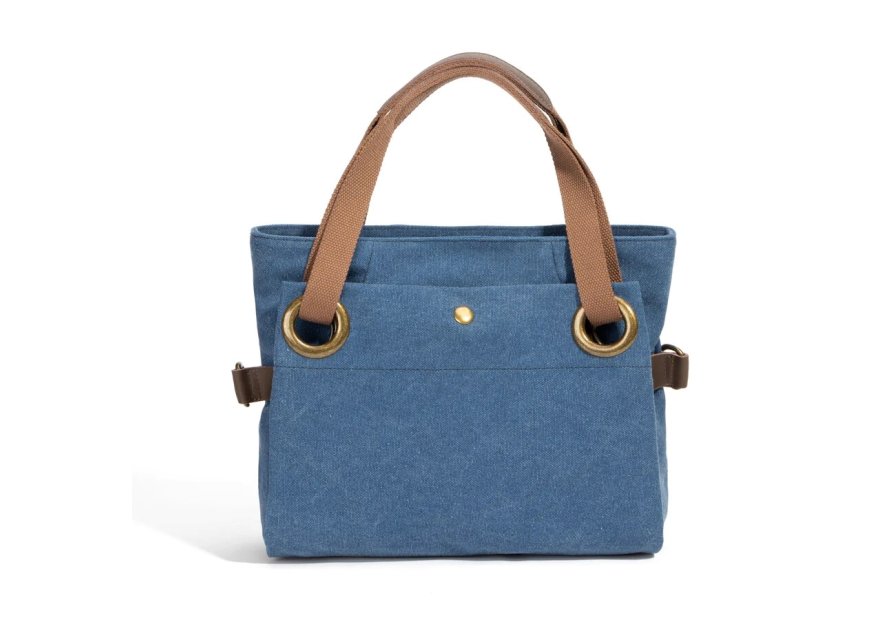 zede W2033P - COTON ET CUIR - BLEU JE sac porté main pont des arts Loisirs