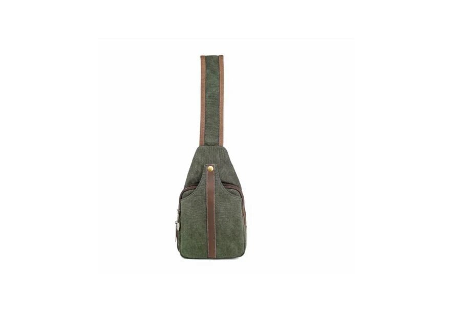 zede ZW015 - COTON ET CUIR - OLIVE sac banane porté épaule balard banane d'epaule