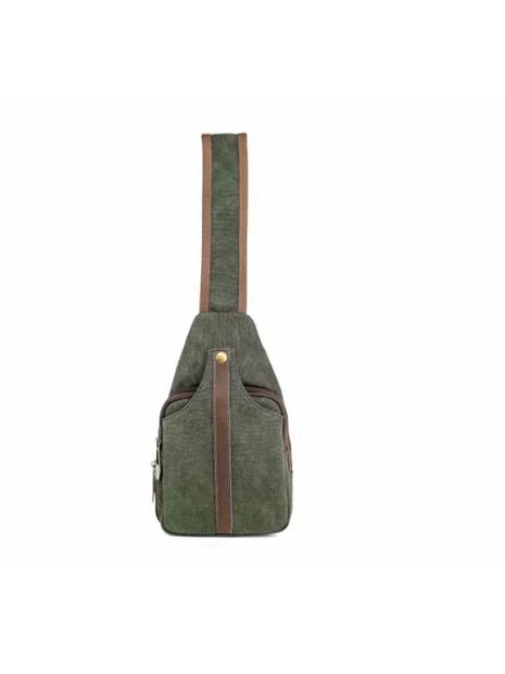 zede ZW015 - COTON ET CUIR - OLIVE sac banane porté épaule balard banane-d-epaule