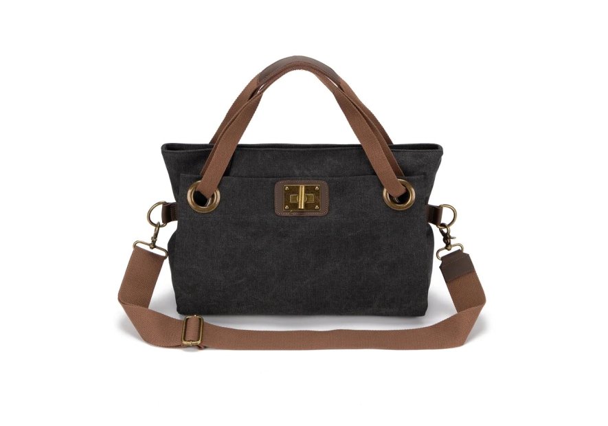 zede W2033M - COTON ET CUIR - NOIR sac porté main pont des arts m Loisirs