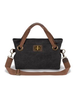 zede W2033M - COTON ET CUIR - NOIR sac porté main pont des arts m Loisirs