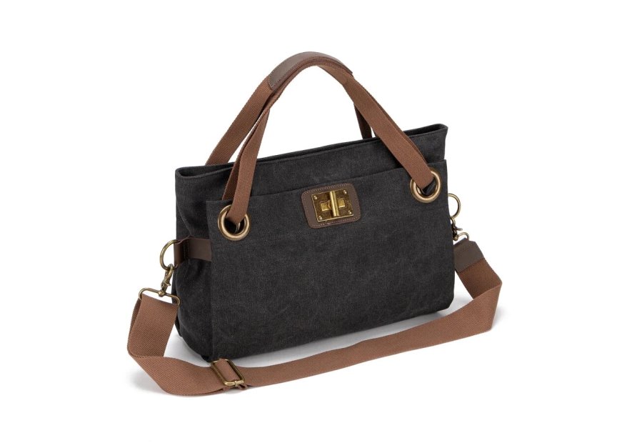 zede W2033M - COTON ET CUIR - NOIR sac porté main pont des arts m Loisirs