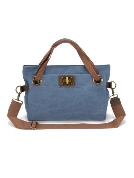 zede W2033M - COTON ET CUIR - BLEU JE sac porté main pont des arts m Loisirs