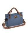 zede W2033M - COTON ET CUIR - BLEU JE sac porté main pont des arts m loisirs