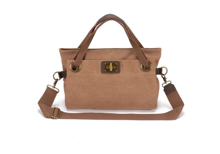 zede W2033M - COTON ET CUIR - CAMEL sac porté main pont des arts m Loisirs