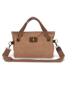 zede W2033M - COTON ET CUIR - CAMEL sac porté main pont des arts m Loisirs