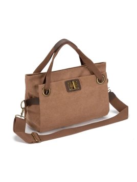 zede W2033M - COTON ET CUIR - CAMEL sac porté main pont des arts m Loisirs