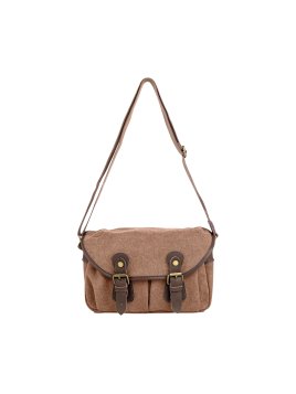 zede ZG001 - COTON ET CUIR - CAMEL sac gibecière vavin Loisirs