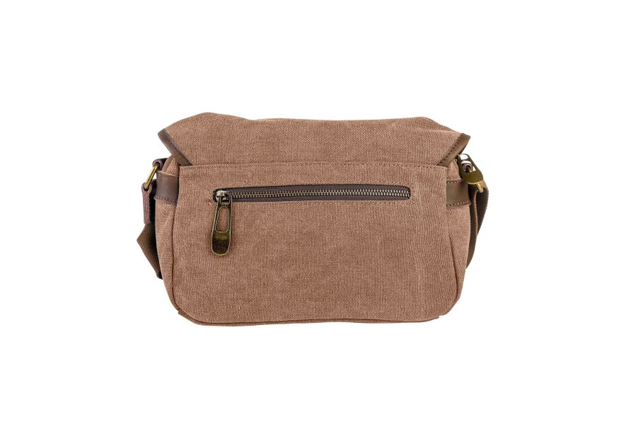 zede ZG001 - COTON ET CUIR - CAMEL sac gibecière vavin Loisirs