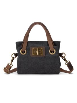 zede W2033XS - COTON ET CUIR - NOIR sac porté main pont des arts xs Loisirs