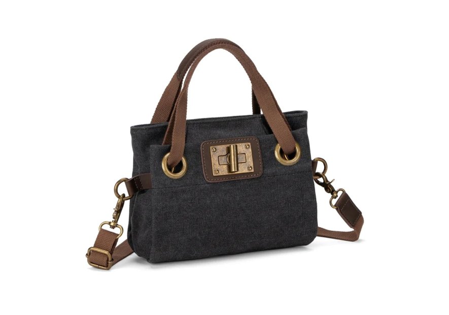 zede W2033XS - COTON ET CUIR - NOIR sac porté main pont des arts xs Loisirs