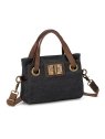 zede W2033XS - COTON ET CUIR - NOIR sac porté main pont des arts xs loisirs