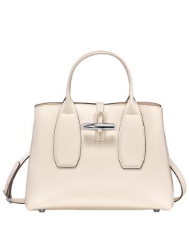 Longchamp 10058HCL - CUIR DE VEAU - ECRU sac roseau luxe porté main m Sacs à mains