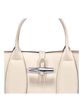 Longchamp 10058HCL - CUIR DE VEAU - ECRU sac roseau luxe porté main m Sacs à mains