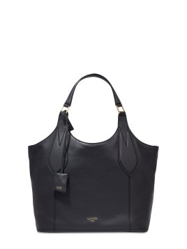 Lancel A13235 - CUIR DE VACHETTE - NOIR sac à main lancel porté épaule shopping