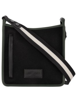 Longchamp 10275HFN - LAINE /CUIR - NOIR sac trotteur le foulonné teddy Sacs à mains