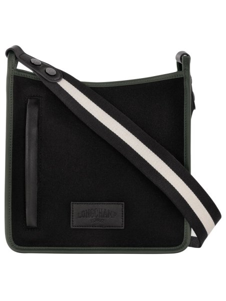 Longchamp 10275HFN - LAINE /CUIR - NOIR sac trotteur le foulonné teddy Sacs à mains