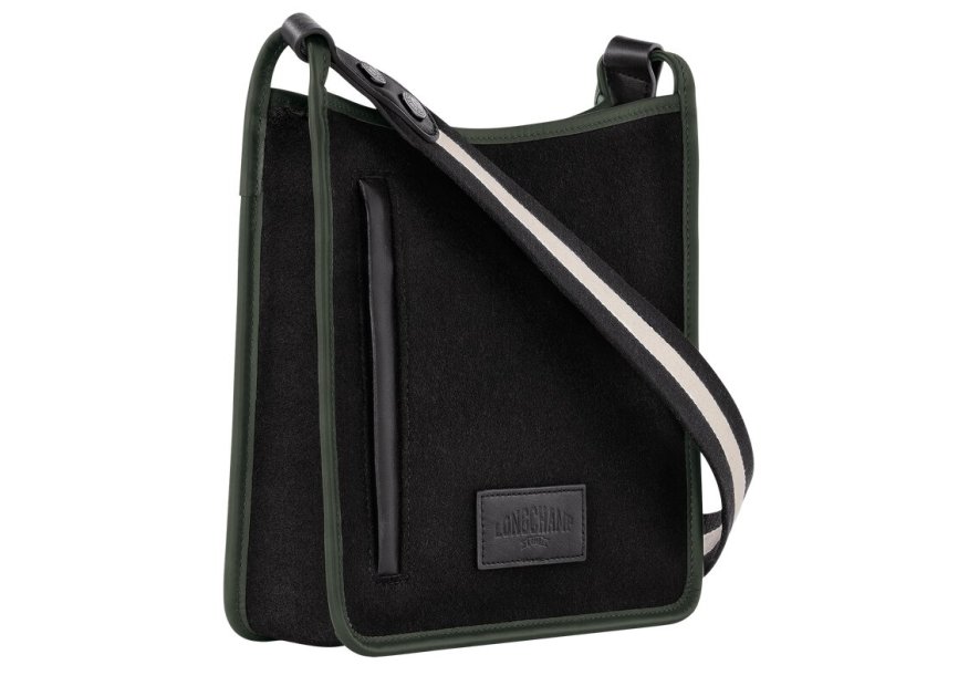 Longchamp 10275HFN - LAINE /CUIR - NOIR sac trotteur le foulonné teddy Sacs à mains