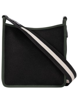 Longchamp 10275HFN - LAINE /CUIR - NOIR sac trotteur le foulonné teddy Sacs à mains