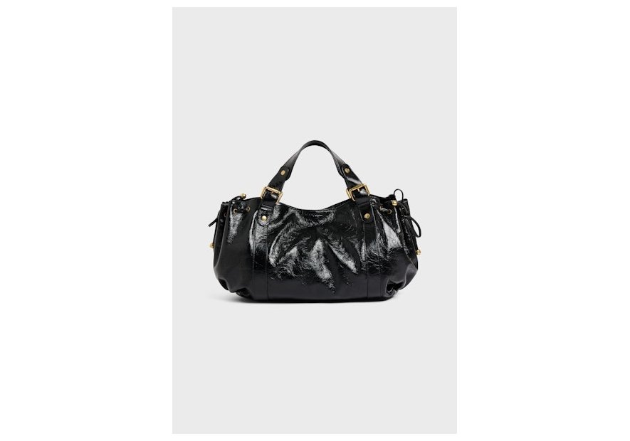 Gerard Darel 24H/417 - CUIR DE VACHETTE - NOI sac porté main 24h gérard darel cuir brillant Sacs à mains