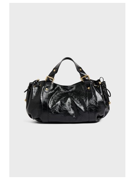 Gerard Darel 24H/417 - CUIR DE VACHETTE - NOI sac porté main 24h gérard darel cuir brillant sacs-a-mains