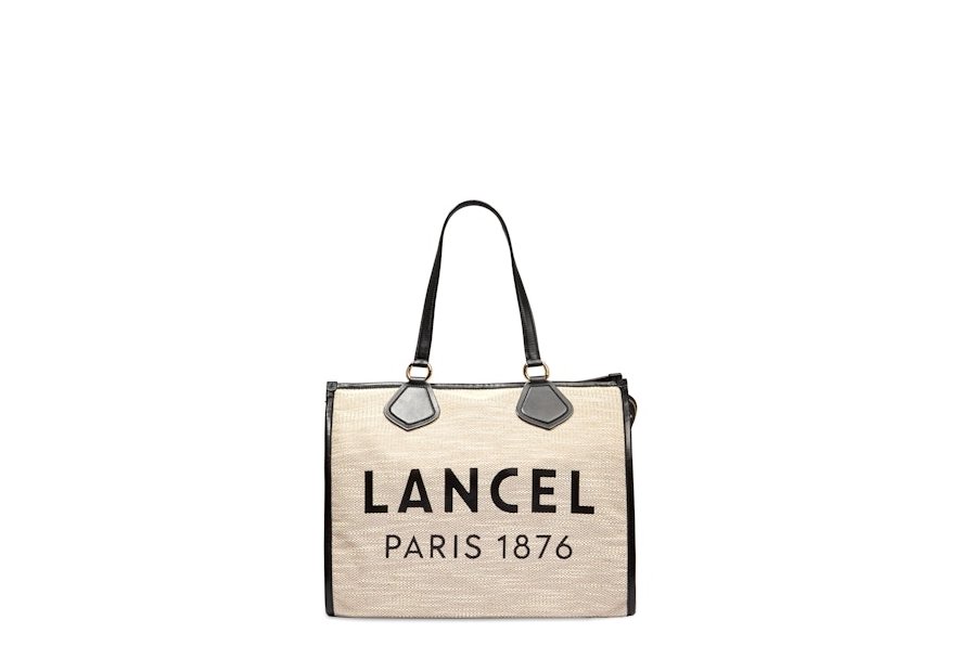 Lancel A13310 - TOILE ET CUIR - NOIR cabas en toile shopping