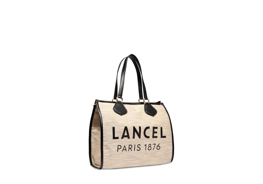 Lancel A13310 - TOILE ET CUIR - NOIR cabas en toile shopping