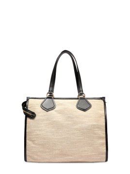 Lancel A13310 - TOILE ET CUIR - NOIR cabas en toile shopping