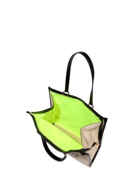 Lancel A13310 - TOILE ET CUIR - NOIR cabas en toile shopping