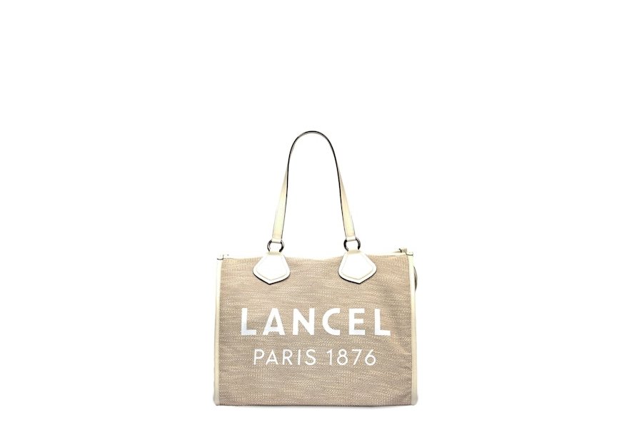 Lancel A13310 - TOILE ET CUIR - NATUREL cabas en toile shopping