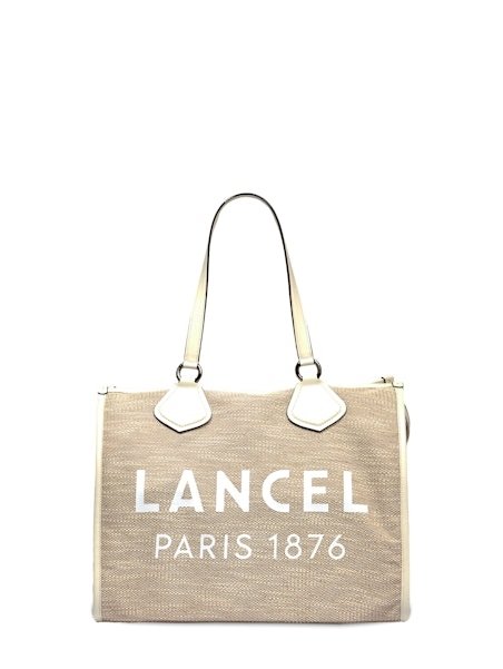 Lancel A13310 - TOILE ET CUIR - NATUREL cabas en toile shopping