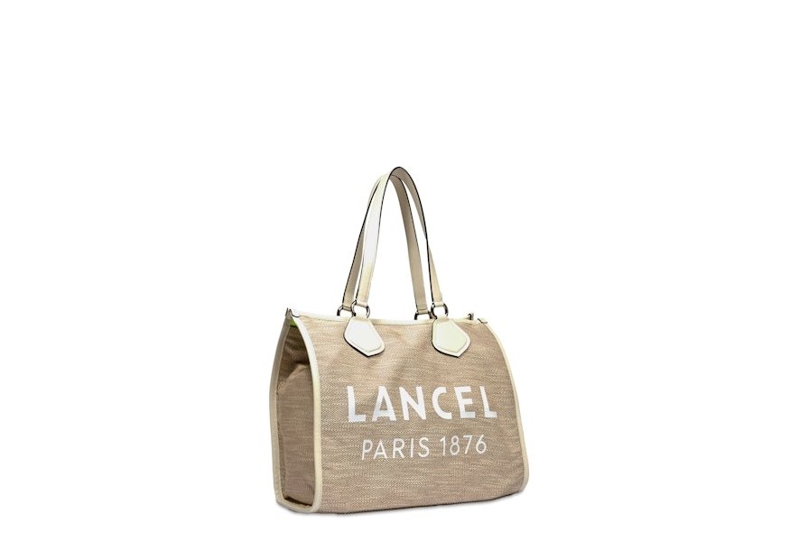 Lancel A13310 - TOILE ET CUIR - NATUREL cabas en toile shopping