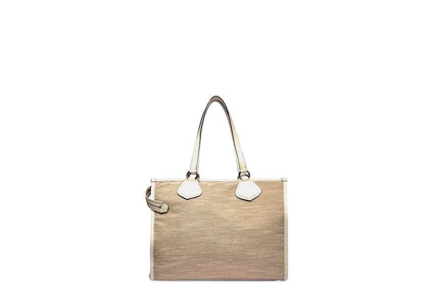 Lancel A13310 - TOILE ET CUIR - NATUREL cabas en toile shopping