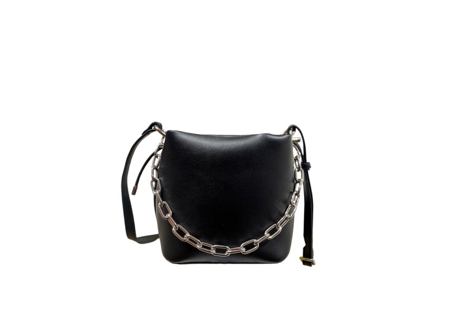 MIA & JOY MJ2112 - CROUTE DE CUIR - NOIR mini seau kendall Sacs à mains