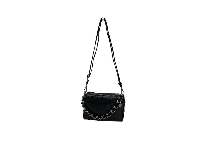 Mila Louise MAMA BB - CUIR DE VACHETTE - NOI sac zip chainette bandoulière mama bb Sacs à mains